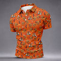 Thanksgiving Cartoon Turkey Golf Shirt, Golf Shirts For Men, Mens Holiday Golf Shirts