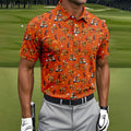 Thanksgiving Cartoon Turkey Golf Shirt, Golf Shirts For Men, Mens Holiday Golf Shirts
