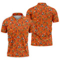 Thanksgiving Cartoon Turkey Golf Shirt, Golf Shirts For Men, Mens Holiday Golf Shirts