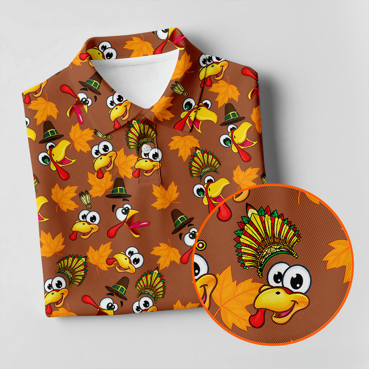 Thanksgiving Turkey Leaves Golf Shirt, Ladies Golf Shirts, Golf Shirts For Women