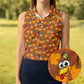 Thanksgiving Turkey Leaves Golf Shirt, Ladies Golf Shirts, Golf Shirts For Women