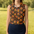 Thanksgiving Turkey Medallion Golf Shirt, Womens Golf Tops, Golf Shirts For Women