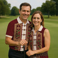 Vintage Tapestry Christmas Golf Shirt, Golf Shirts For Men, Funny Mens Golf Shirts