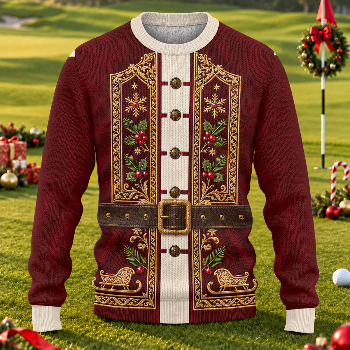 Ugly Christmas Sweater Vintage Tapestry, Ugly Sweater Party, Christmas Golf Gift