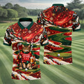 Cat Beer Snow Christmas Golf Shirt, Golf Shirts For Men, Mens Holiday Golf Shirts