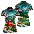 Aurora Cat Beer Christmas Golf Shirt, Womens Golf Apparel, Golf Shirts For Women