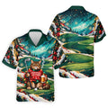 Aurora Cat Beer Christmas Golf Shirt, Mens Golf Shirts, Mens Holiday Golf Shirts