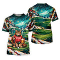 Aurora Cat Beer Christmas Golf Shirt, Mens Golf Shirts, Mens Holiday Golf Shirts