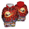 Santa Sleigh Comet Christmas Golf Shirt, Mens Golf Polo, Mens Holiday Golf Shirts