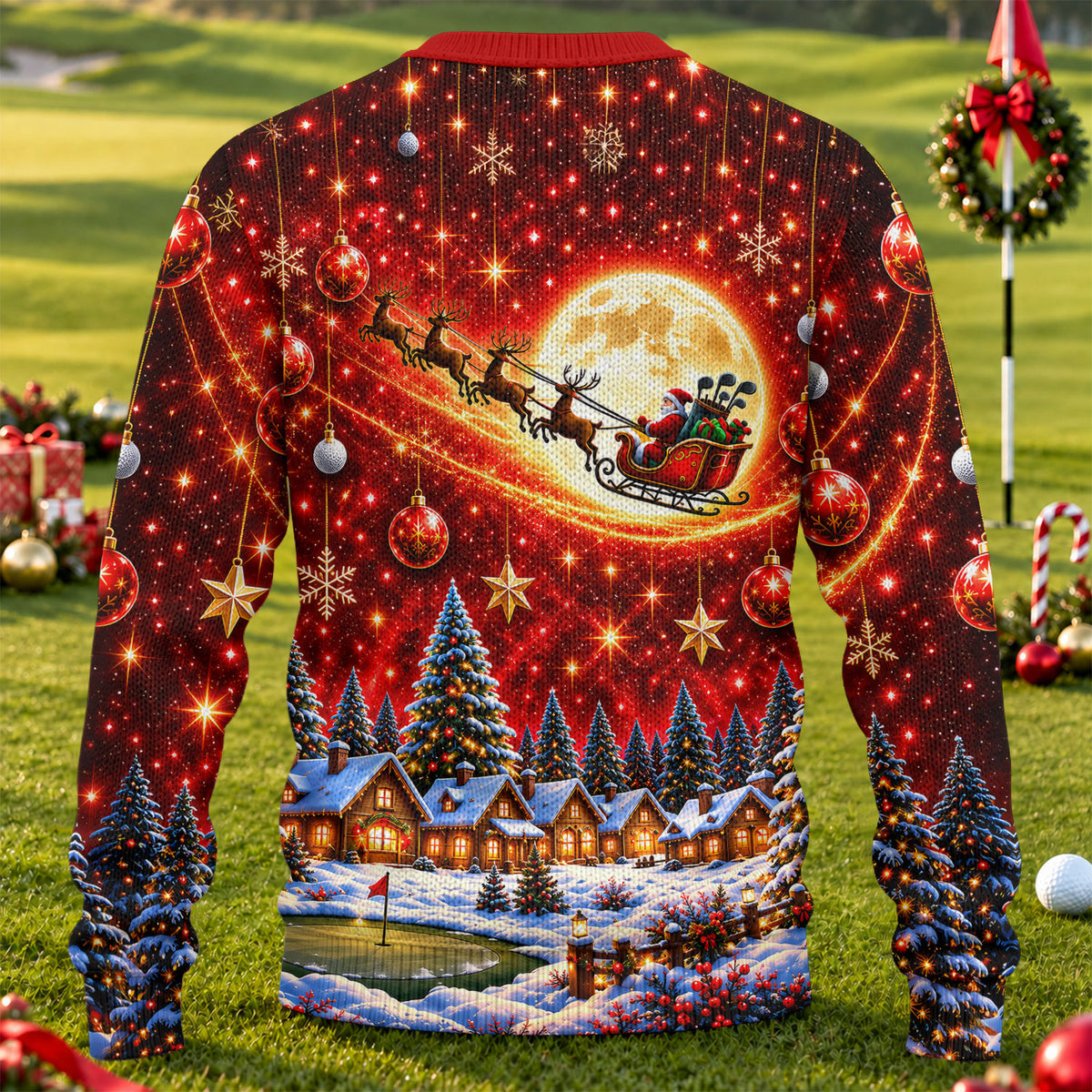 Ugly Christmas Sweater Santa Sleigh Comet, Ugly Sweater Party, Funny Holiday Sweater