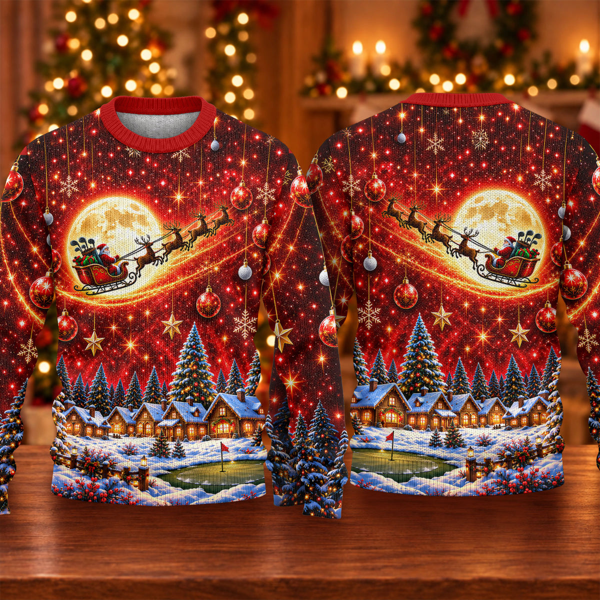 Ugly Christmas Sweater Santa Sleigh Comet, Ugly Sweater Party, Funny Holiday Sweater