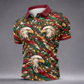 Eagle Pattern Christmas Golf Shirt, Golf Gifts For Men, Mens Holiday Golf Shirts