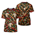 Funny Eagle Pattern Christmas Golf Shirt, Womens Golf Tops, Womens Golf Clothing
