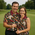 Eagle Pattern Christmas Golf Shirt, Golf Gifts For Men, Mens Holiday Golf Shirts