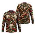 Eagle Pattern Christmas Golf Shirt, Golf Gifts For Men, Mens Holiday Golf Shirts