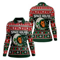 Funny Space Golfer Christmas Golf Shirt, Ladies Golf Shirts, Womens Golf Clothing