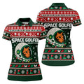 Funny Space Golfer Christmas Golf Shirt, Ladies Golf Shirts, Womens Golf Clothing