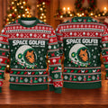 Ugly Christmas Sweater Space Golfer, Christmas Golf Gift, Funny Christmas Outfit