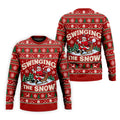 Swinging In The Snow Christmas Golf Shirt, Mens Golf Polo, Funny Mens Golf Shirts