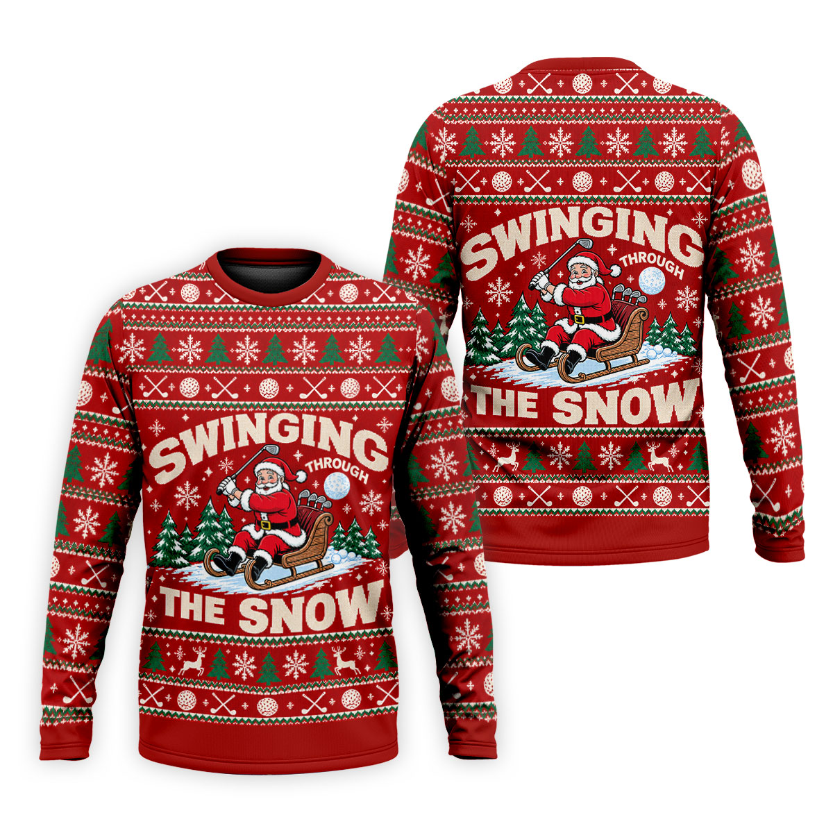 Swinging In The Snow Christmas Golf Shirt, Mens Golf Polo, Funny Mens Golf Shirts