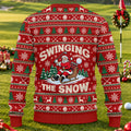 Ugly Christmas Sweater Swinging In The Snow, Ugly Sweater Party, Golf Lover Gifts