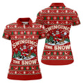 Swinging In The Snow Christmas Golf Shirt, Womens Golf Tops, Womens Golf Apparel