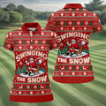 Swinging In The Snow Christmas Golf Shirt, Womens Golf Tops, Womens Golf Apparel
