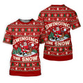 Swinging In The Snow Christmas Golf Shirt, Mens Golf Polo, Funny Mens Golf Shirts