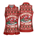 Swinging In The Snow Christmas Golf Shirt, Womens Golf Tops, Womens Golf Apparel