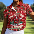 Swinging In The Snow Christmas Golf Shirt, Womens Golf Tops, Womens Golf Apparel