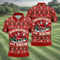Swinging In The Snow Christmas Golf Shirt, Mens Golf Polo, Funny Mens Golf Shirts