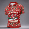 Swinging In The Snow Christmas Golf Shirt, Mens Golf Polo, Funny Mens Golf Shirts