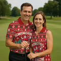 Swinging In The Snow Christmas Golf Shirt, Mens Golf Polo, Funny Mens Golf Shirts