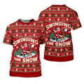 Swinging In The Snow Christmas Golf Shirt, Womens Golf Tops, Womens Golf Apparel