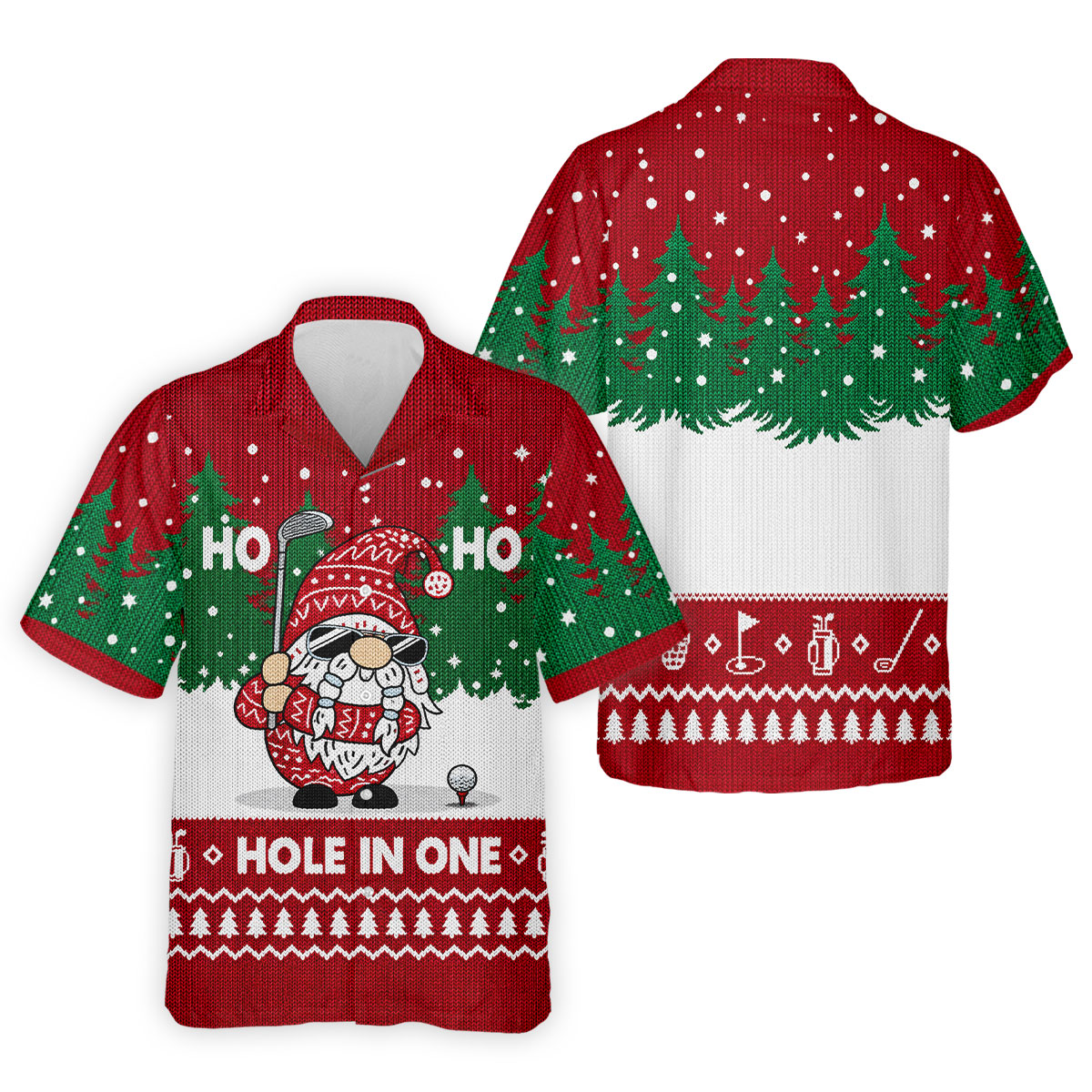 Ho Ho Ho Hole In One Christmas Golf Shirt, Golf Shirts For Men, Mens Golf Shirts