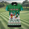 Santa Hole In One Christmas Golf Shirt, Ladies Golf Shirts, Golf Gifts For Women