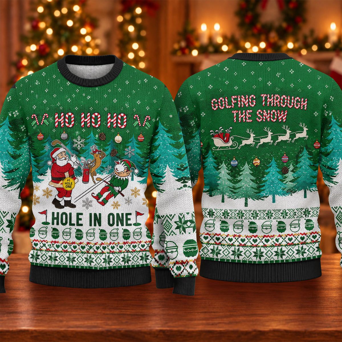 Ugly Christmas Sweater Santa Hole In One, Ugly Sweater Party, Christmas Sweater Gift