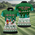 Santa Hole In One Christmas Golf Shirt, Ladies Golf Shirts, Golf Gifts For Women