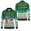 Santa Hole In One Christmas Golf Shirt, Mens Golf Shirts, Funny Mens Golf Shirts