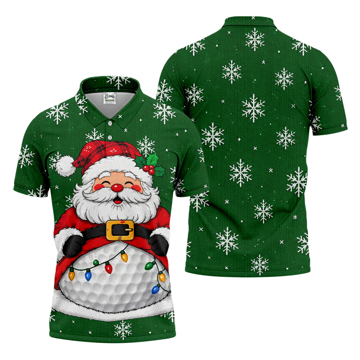 Santa Golf Ball Snowman Christmas Golf Shirt, Mens Golf Polo, Golf Shirts For Men