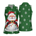 Santa Golf Ball Snowman Christmas Golf Shirt, Womens Golf Tops, Ladies Golf Shirts