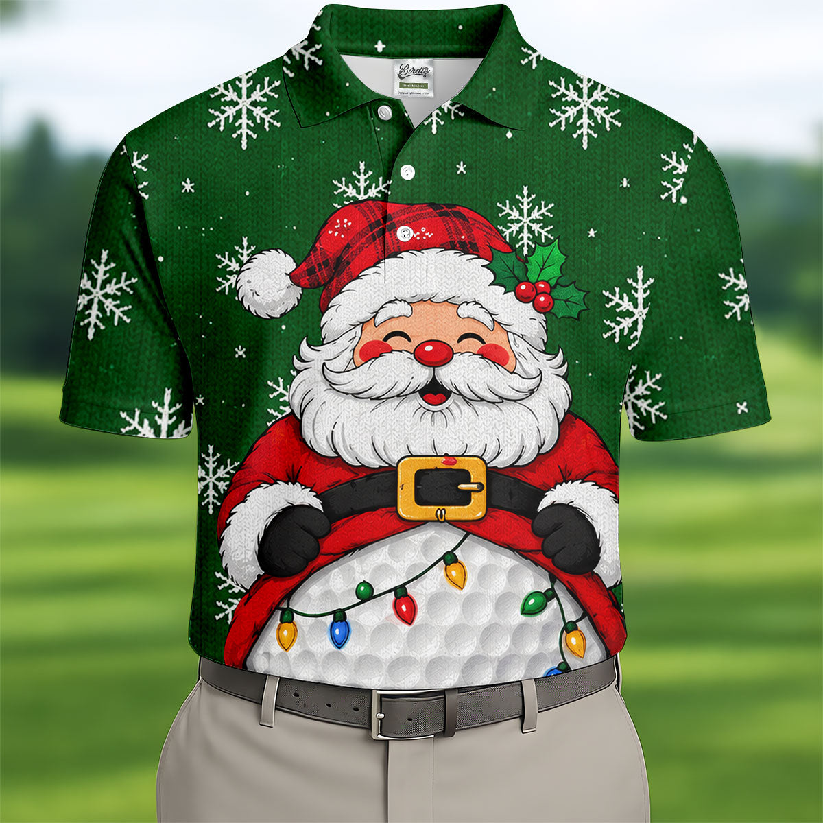 Santa Golf Ball Snowman Christmas Golf Shirt, Mens Golf Polo, Golf Shirts For Men