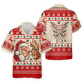 Santa Reindeer Christmas Golf Shirt, Mens Golf Apparel, Mens Holiday Golf Shirts