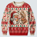 Ugly Christmas Sweater Santa Reindeer, Christmas Golf Gift, Holiday Party Sweater