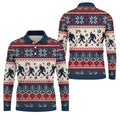 Bigfoot Santa Christmas Golf Shirt, Mens Golf Clothing, Mens Holiday Golf Shirts