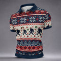 Bigfoot Santa Christmas Golf Shirt, Mens Golf Clothing, Mens Holiday Golf Shirts