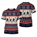 Bigfoot Santa Christmas Golf Shirt, Mens Golf Clothing, Mens Holiday Golf Shirts