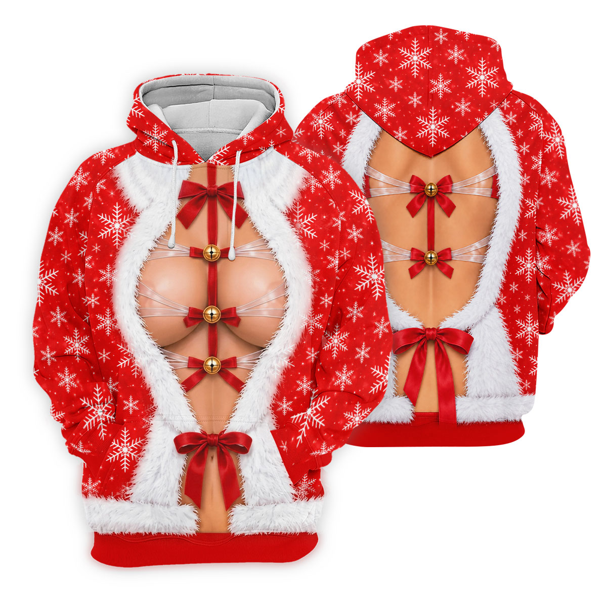 Ribbon Bells Busty Santa Christmas Golf Shirt, Womens Golf Clothing, Ladies Golf Tops