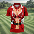 Plaid Bra Santa Suit Christmas Golf Shirt, Golf Gifts For Men, Mens Golf Clothing
