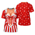 Candy Stripe Corset Christmas Golf Shirt, Womens Golf Shirts, Golf Gifts For Women